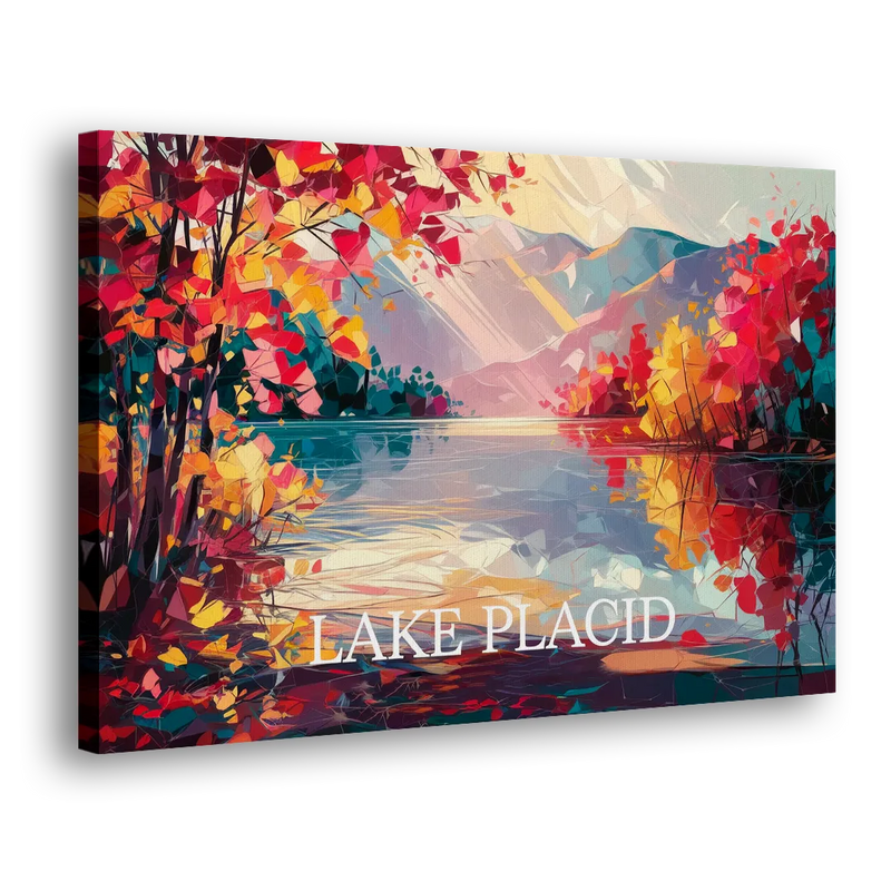 Lake Placid Autumn Splendor - Canvas Print Art Sides
