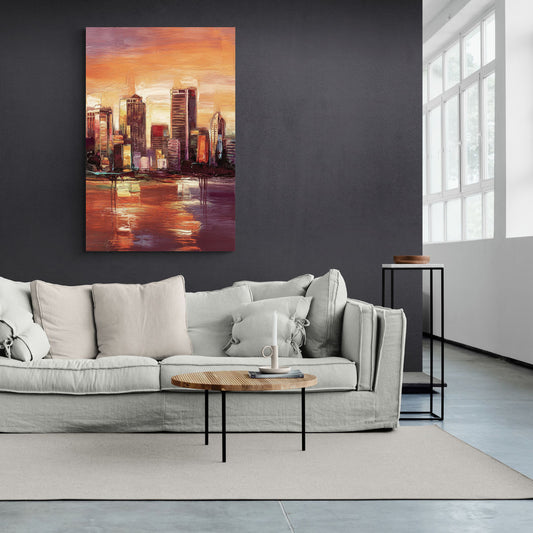 Milwaukee Downtown Skyline - Canvas Wall Art Living Room