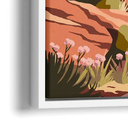 Sedona Canyon Trail Serenity - Close-Up White Frame Canvas