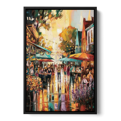 Madison Summer Festival Scene - Black Frame Canvas