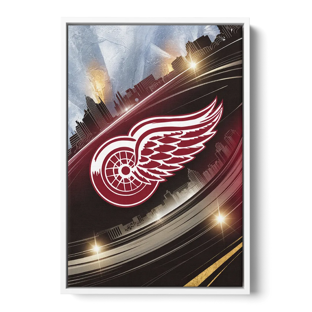 Detroit Red Wings Legacy - White Frame Canvas