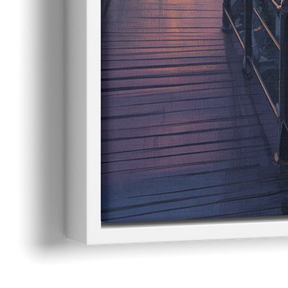 Vancouver Harbor Sunrise - Close-Up White Frame Canvas