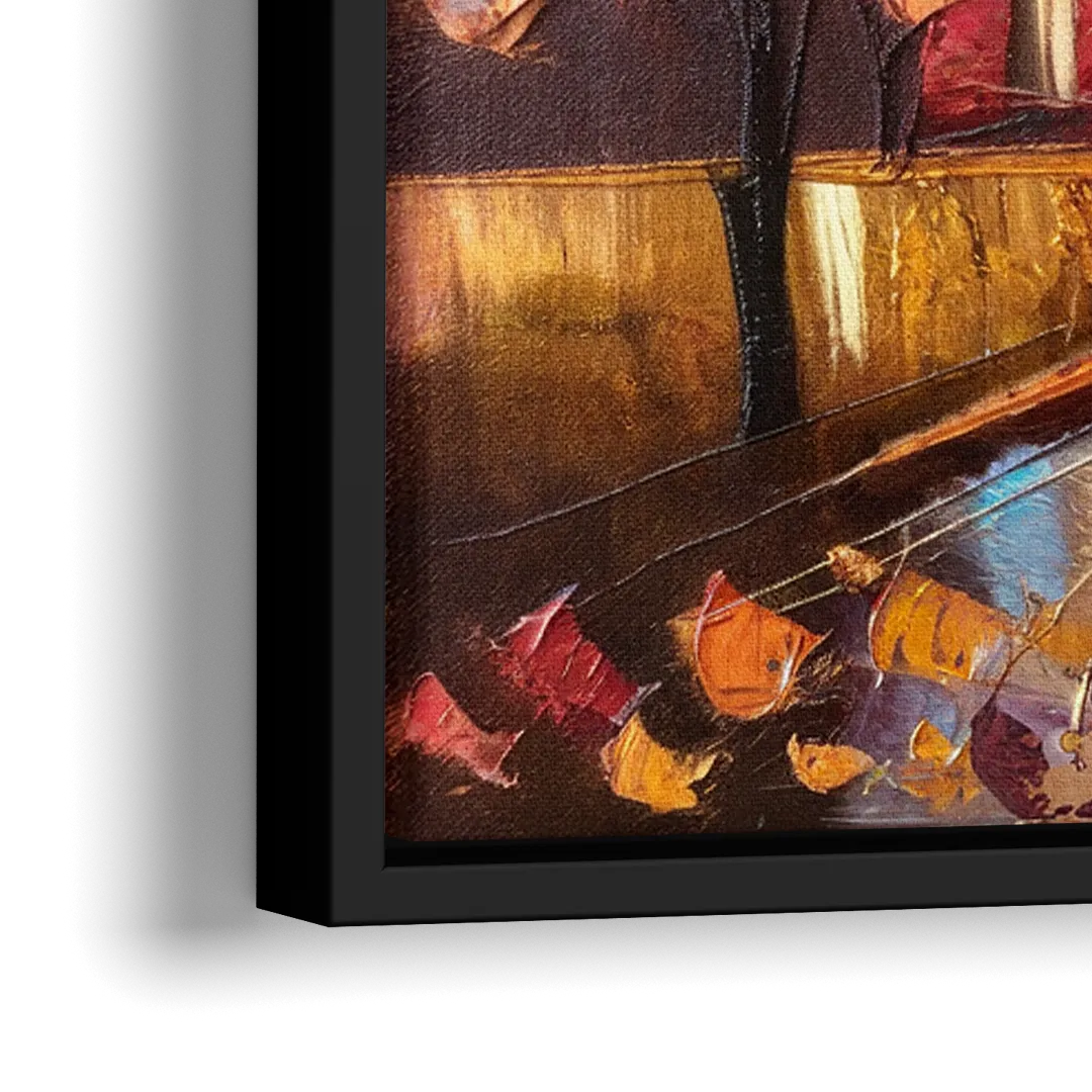 New York City Central Park Autumn - Close-Up Black Frame Canvas