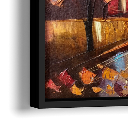 New York City Central Park Autumn - Close-Up Black Frame Canvas