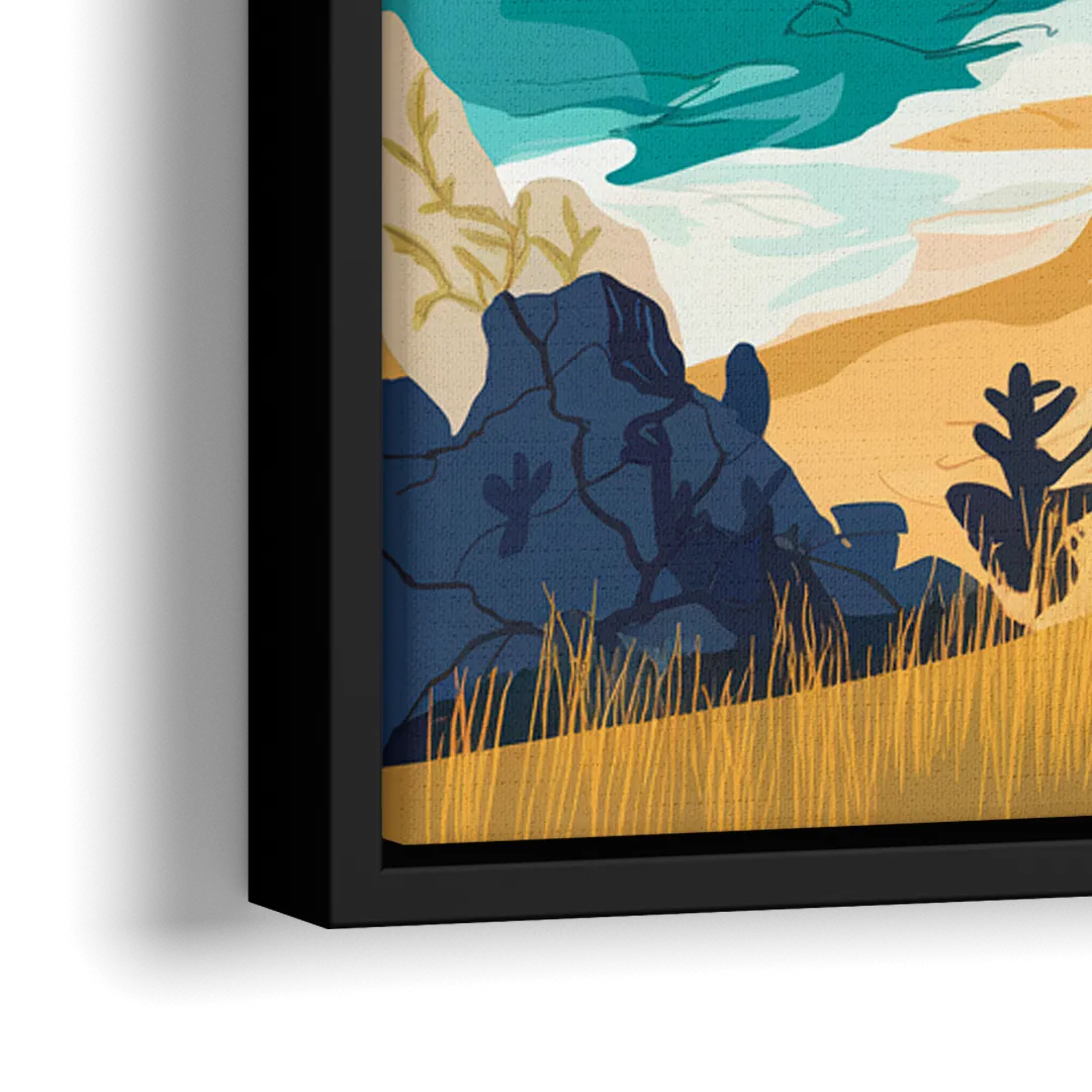 Big Sur Nature Escape - Close-Up Black Frame Canvas