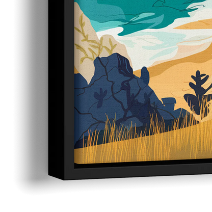 Big Sur Nature Escape - Close-Up Black Frame Canvas