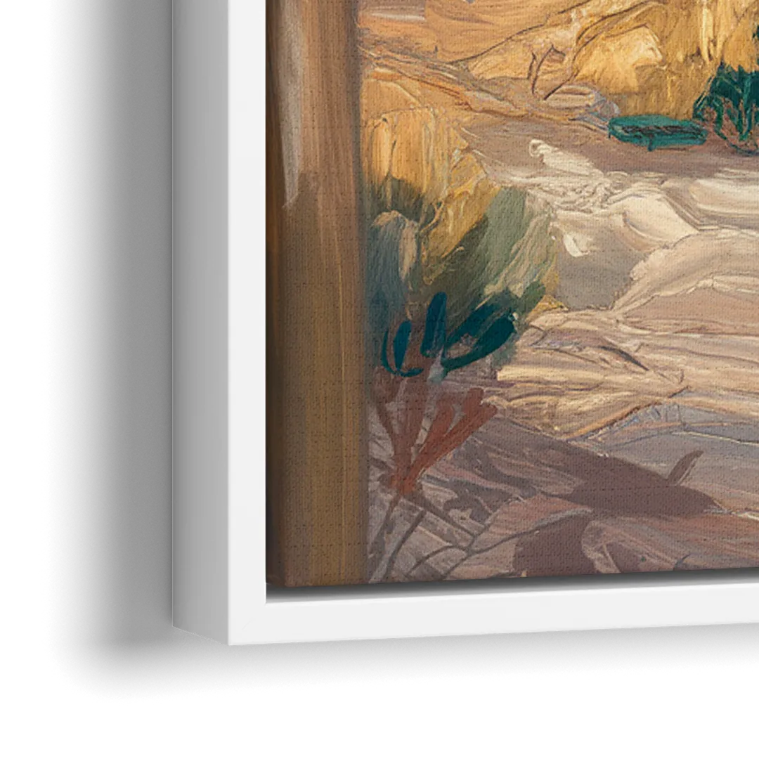 Santa Fe Pueblo Style - Close-Up White Frame Canvas