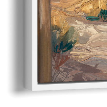 Santa Fe Pueblo Style - Close-Up White Frame Canvas