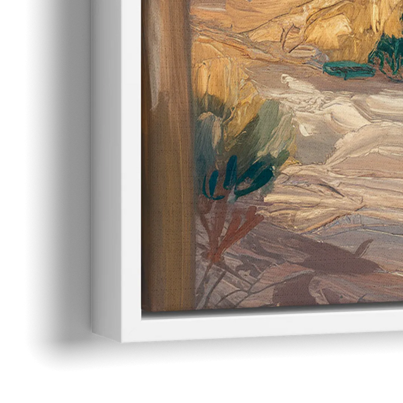 Santa Fe Pueblo Style - Close-Up White Frame Canvas