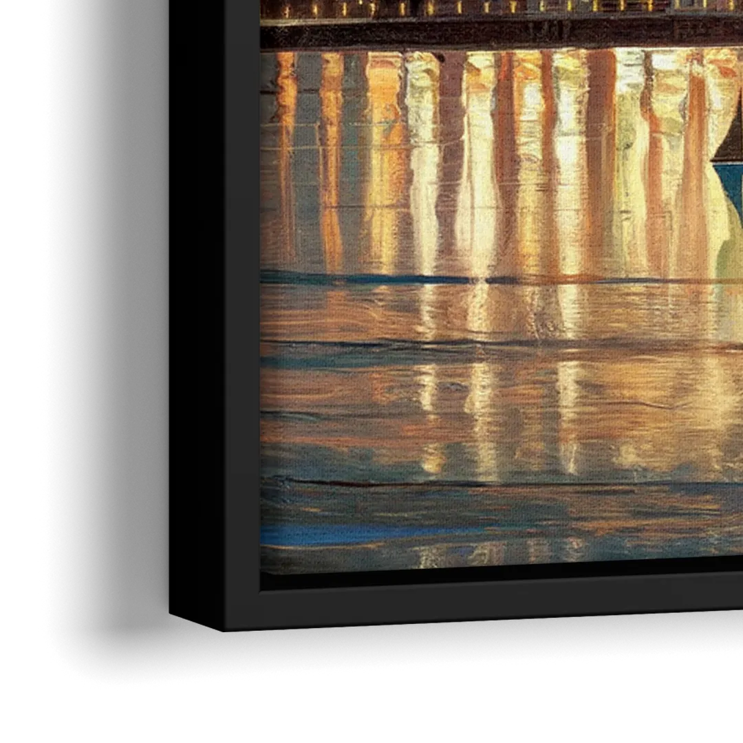 New York City Artistic View - Close-Up Black Frame Canvas