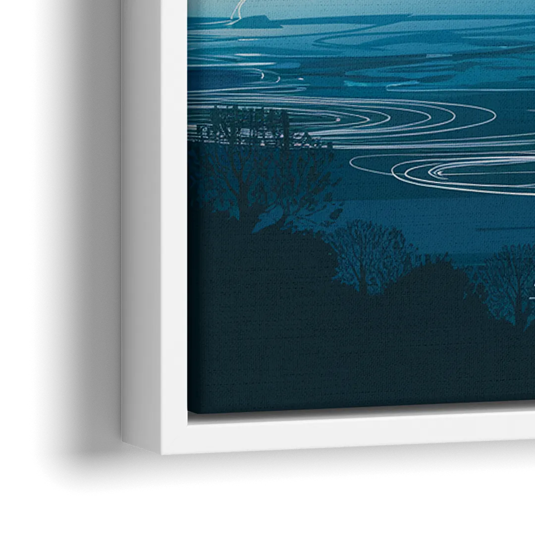 Austin Downtown Vibes Skyline - Close-Up White Frame Canvas