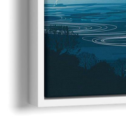 Austin Downtown Vibes Skyline - Close-Up White Frame Canvas