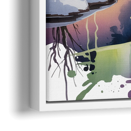 Churchill Northern Lights - Close-Up White Frame Canvas