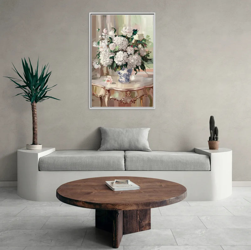 Augusta Classic Southern Charm - Living Room White Frame Canvas