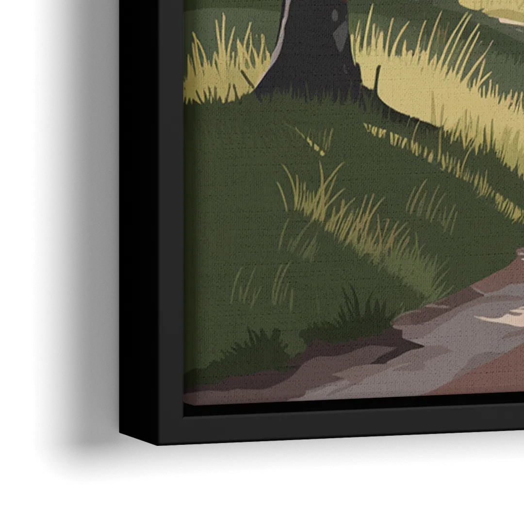 Sitka Forest Serenity - Close-Up Black Frame Canvas