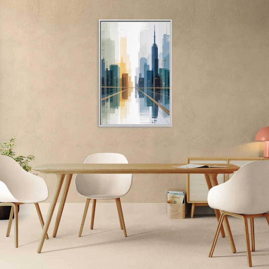 Bloor Street Vibes - Living Room White Frame Canvas