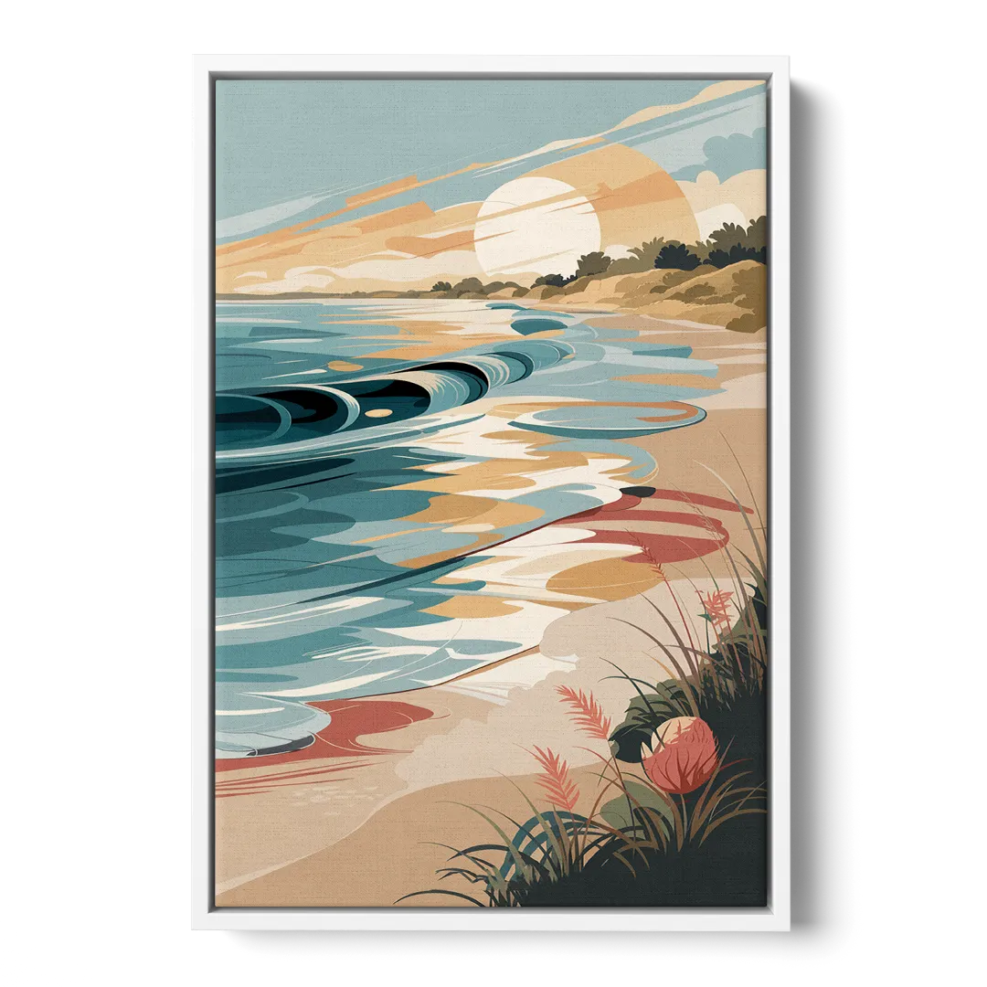 Fort Lauderdale Surf and Sand - White Frame Canvas