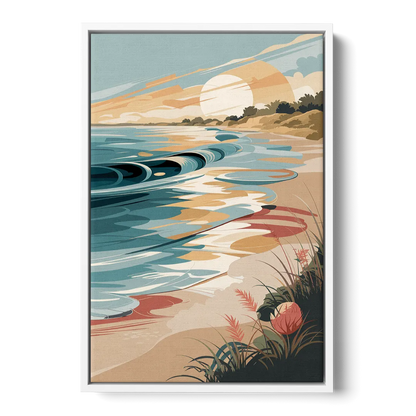 Fort Lauderdale Surf and Sand - White Frame Canvas