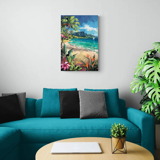 Honolulu Tropical Paradise - Canvas Wall Art Living Room