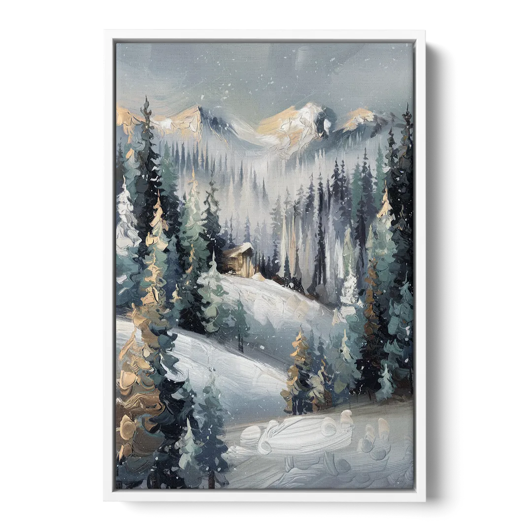 Vail Winter Wonderland - White Frame Canvas