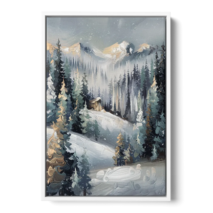 Vail Winter Wonderland - White Frame Canvas