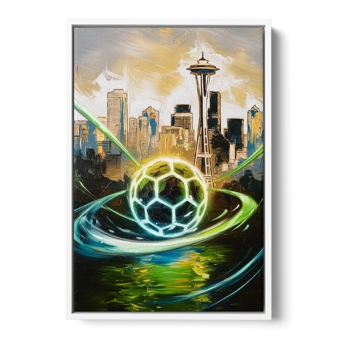 Seattle Sounders FC Spirit - White Frame Canvas