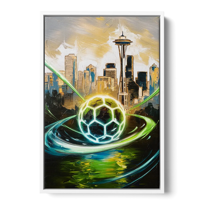 Seattle Sounders FC Spirit - White Frame Canvas