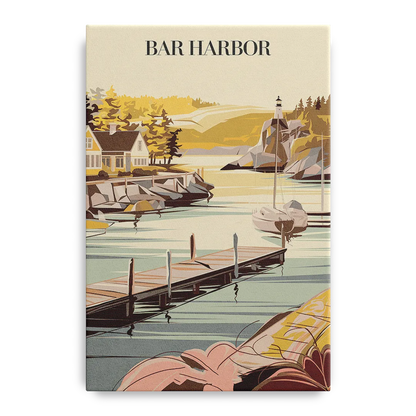Bar Harbor New England Charm - Canvas Wall Art