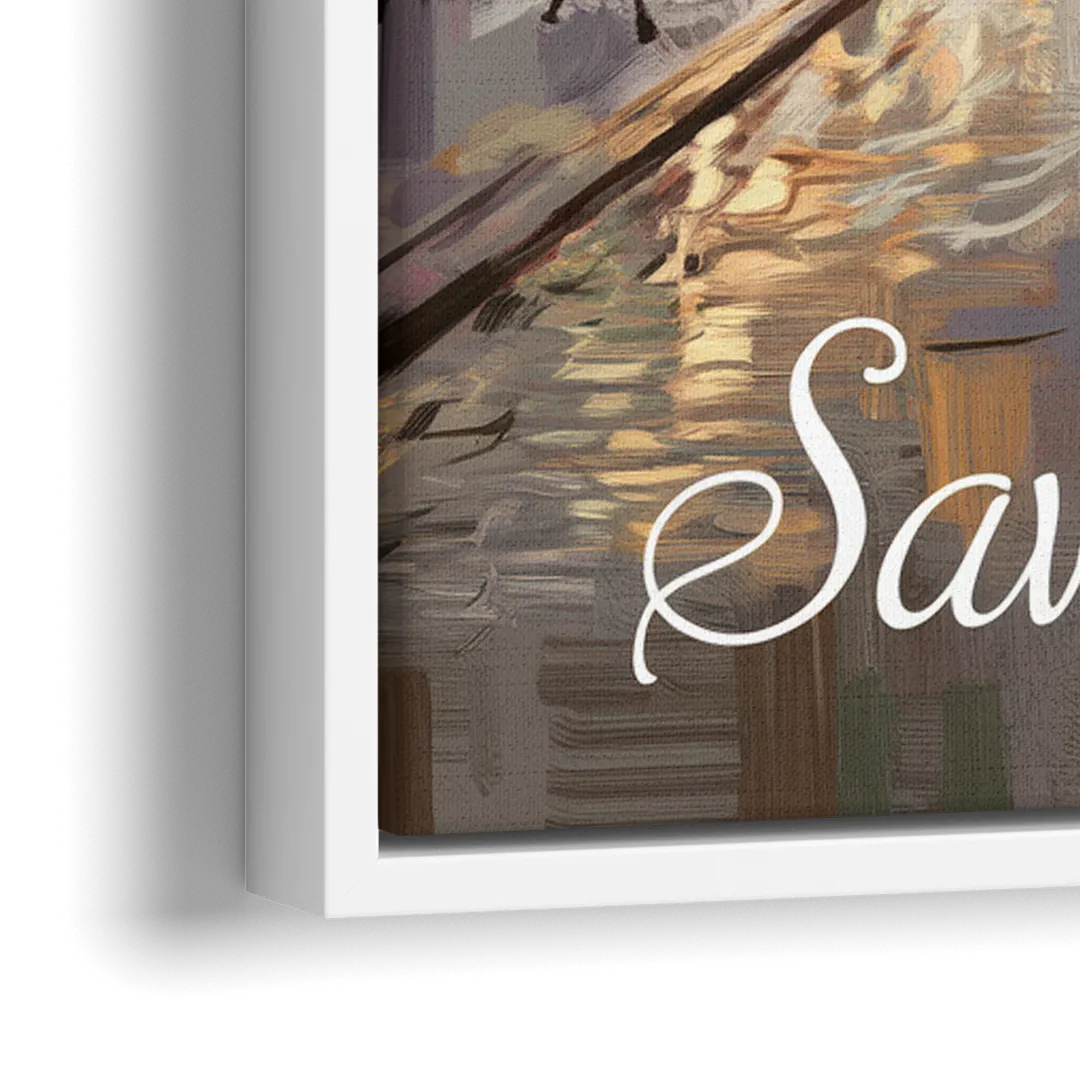 Savannah Historic District Charm - Close-Up White Frame Canvas