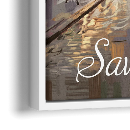 Savannah Historic District Charm - Close-Up White Frame Canvas