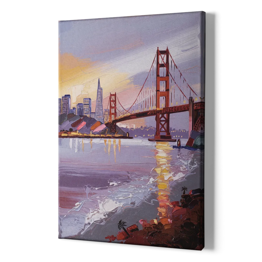 San Francisco Waterfront View Bay - Canvas Print Art Sides