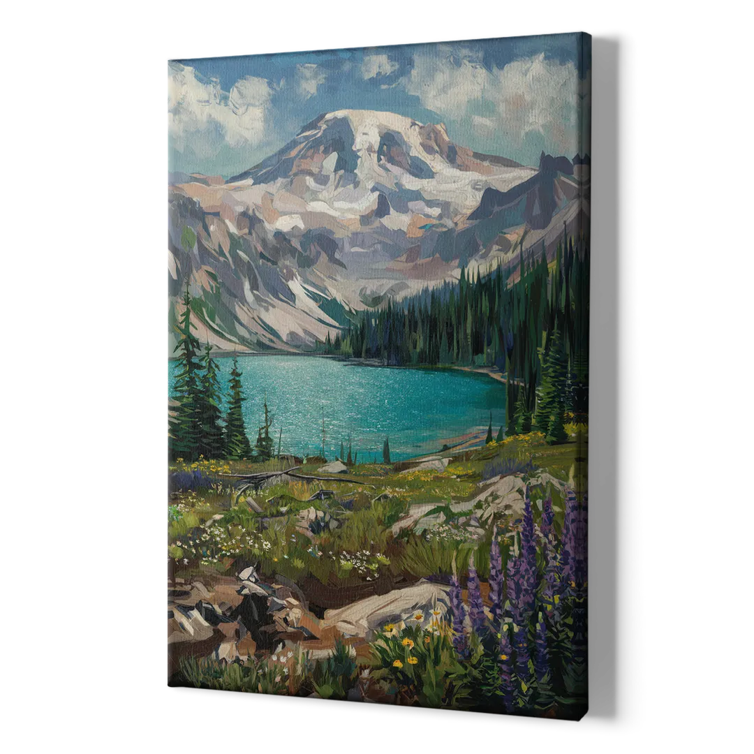 Washington State Mountain View - Canvas Print Art Sides