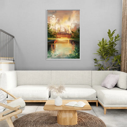 Durham Riverwalk Serenity - Living Room White Frame Canvas