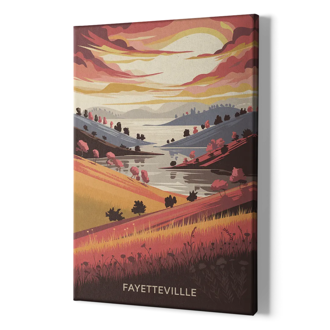 Fayetteville Sunset Views - Canvas Print Art Sides