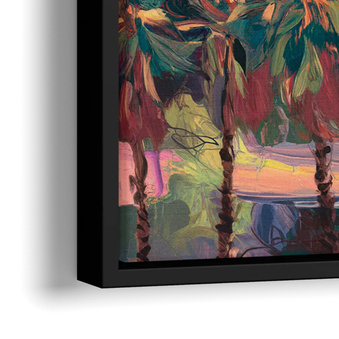 Corona Skyline Sunset - Close-Up Black Frame Canvas