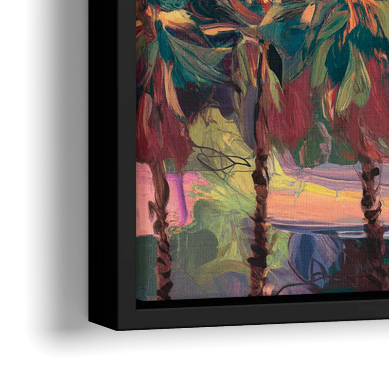 Corona Skyline Sunset - Close-Up Black Frame Canvas