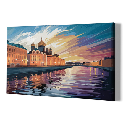 St. Petersburg Waterfront Sunset - Canvas Print Art Sides
