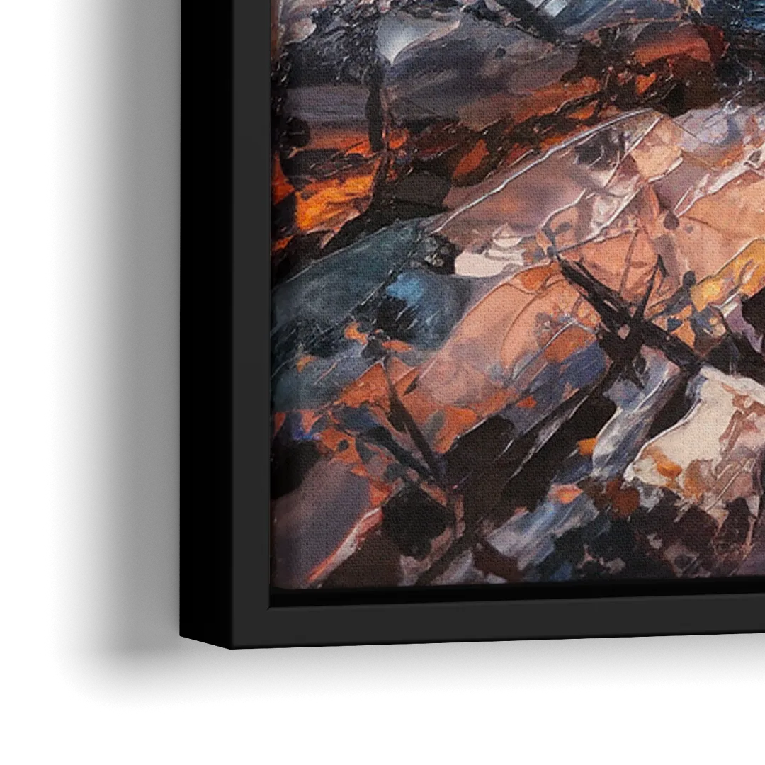 Bar Harbor Lighthouse Landscape - Close-Up Black Frame Canvas