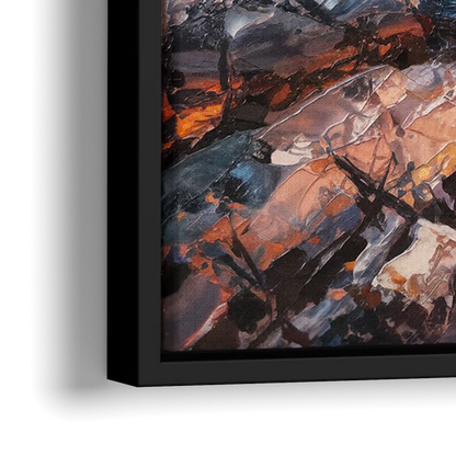 Bar Harbor Lighthouse Landscape - Close-Up Black Frame Canvas