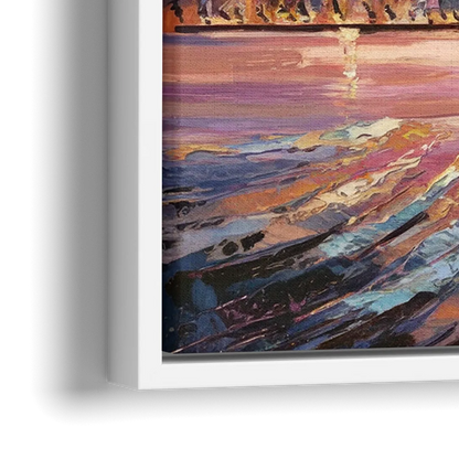 San Francisco Cityscape At Dawn - Close-Up White Frame Canvas