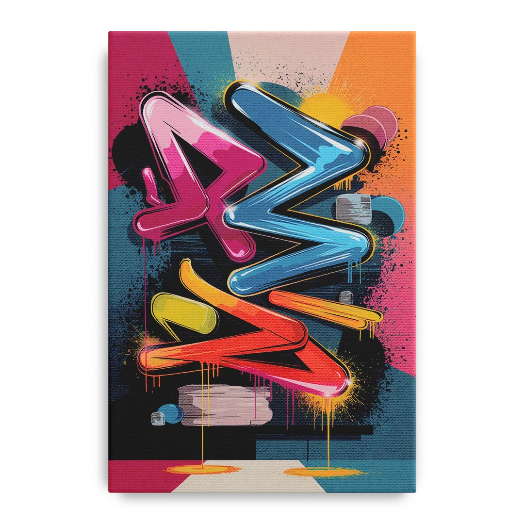 Austin Artistic Graffiti - Canvas Wall Art