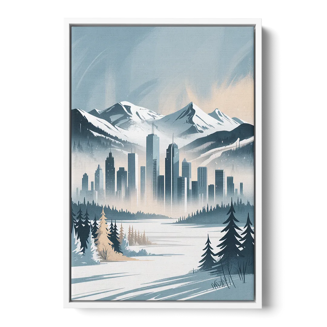 Whistler Winter Wonderland - White Frame Canvas