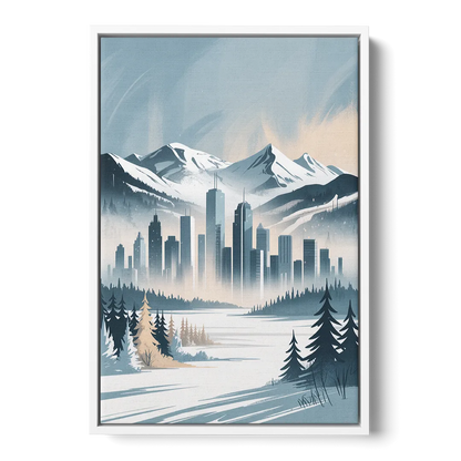 Whistler Winter Wonderland - White Frame Canvas