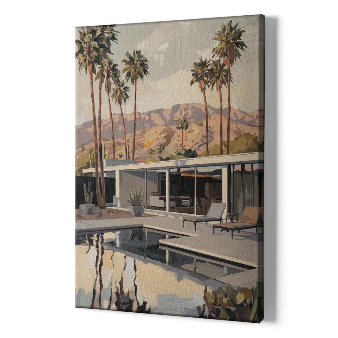 Palm Springs Mid Century Vibes - Canvas Print Art Sides