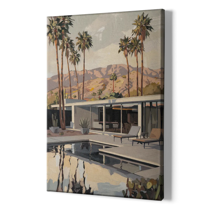 Palm Springs Mid Century Vibes - Canvas Print Art Sides