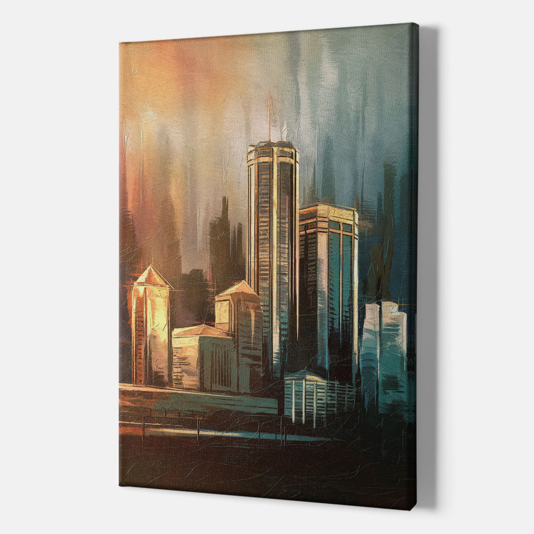 Detroit Urban Skyline - Canvas Wall Art Indoor