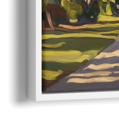 Savannah Oak Trees and Moss - Close-Up White Frame Canvas