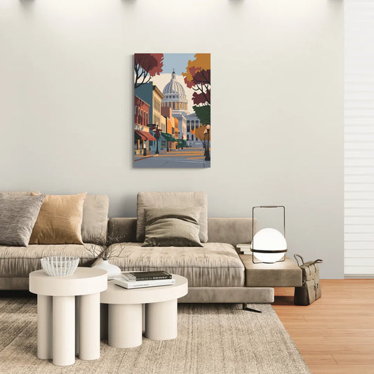 Madison State Street Vibes - Canvas Wall Art Living Room
