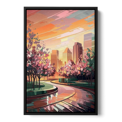 Anaheim Cityscape Vibes - Black Frame Canvas