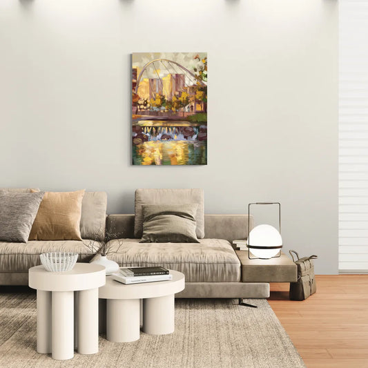 Greenville Downtown Streetscape - Canvas Wall Art Living Room